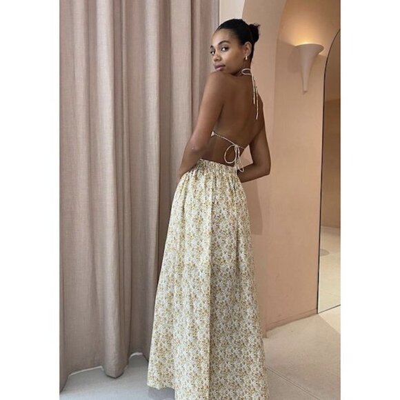 SIGNIFICANT OTHER Cara Floral Print Halter Neck Maxi Dress in Rosale Print US 10 - Picture 3 of 15